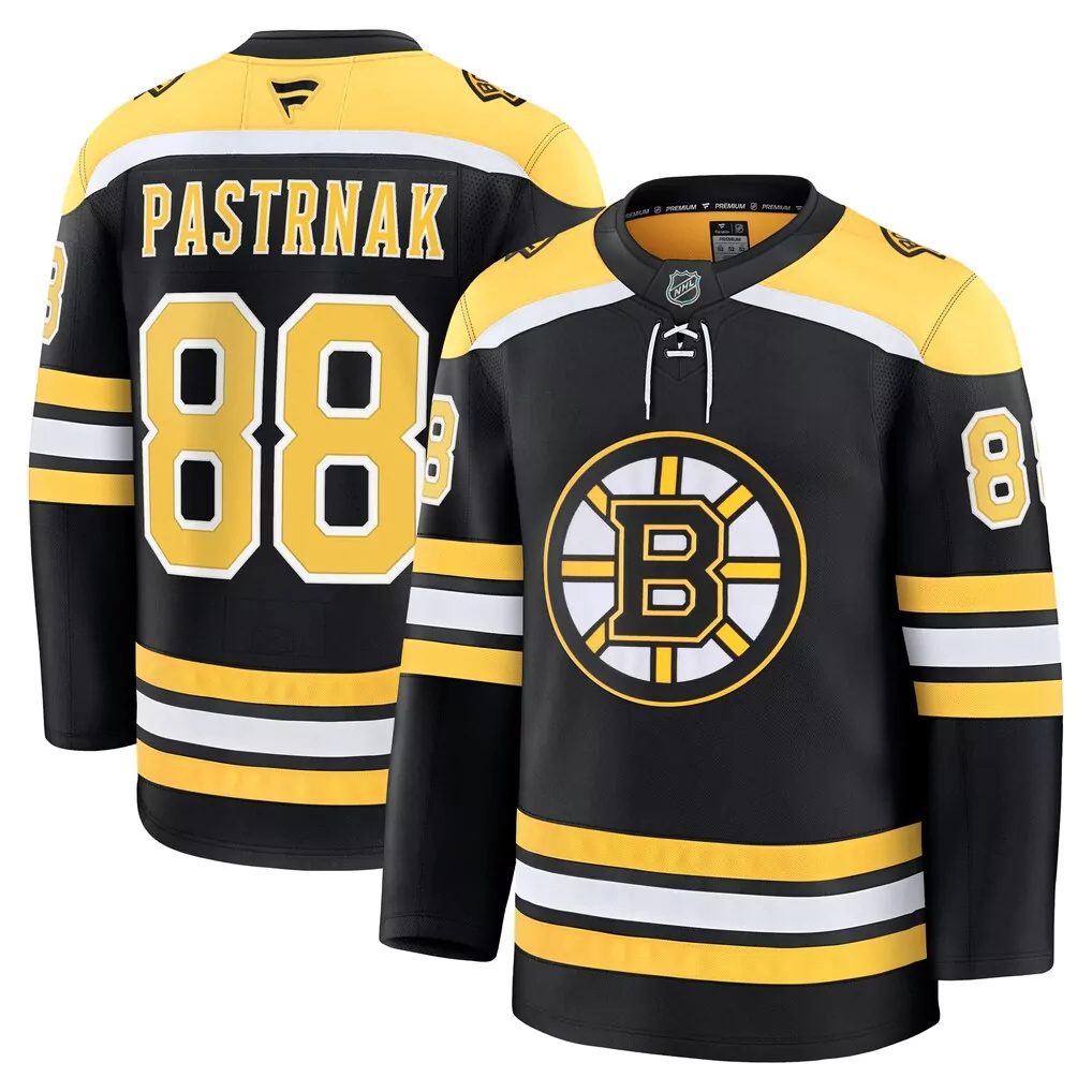 David Pastrnak Boston Bruins Fanatics Home Premium Jersey | Black Stitched Fan Gear | For Men, Women & Youth