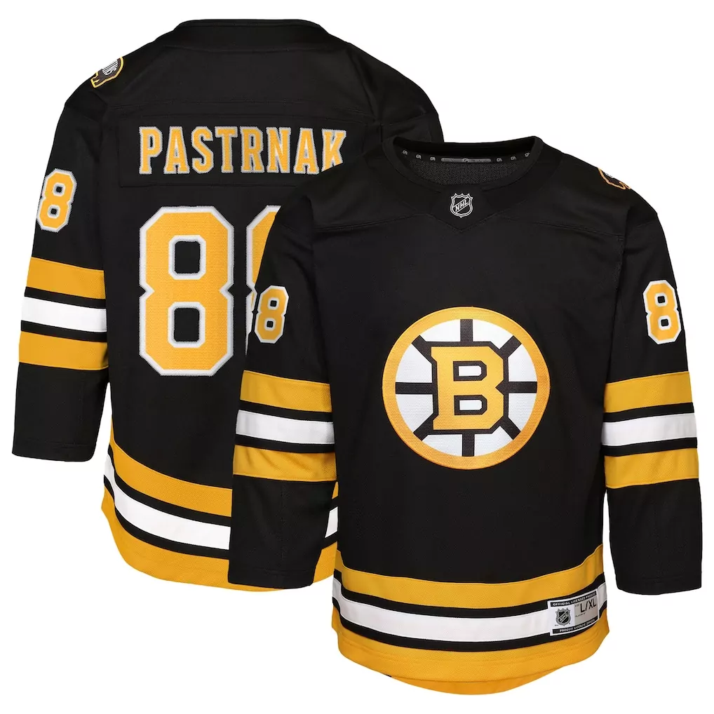 Pastrnak Boston Bruins Youth Home Premier Jersey | Black Fan Gear | Stylish for Young Fans | For Men, Women & Youth