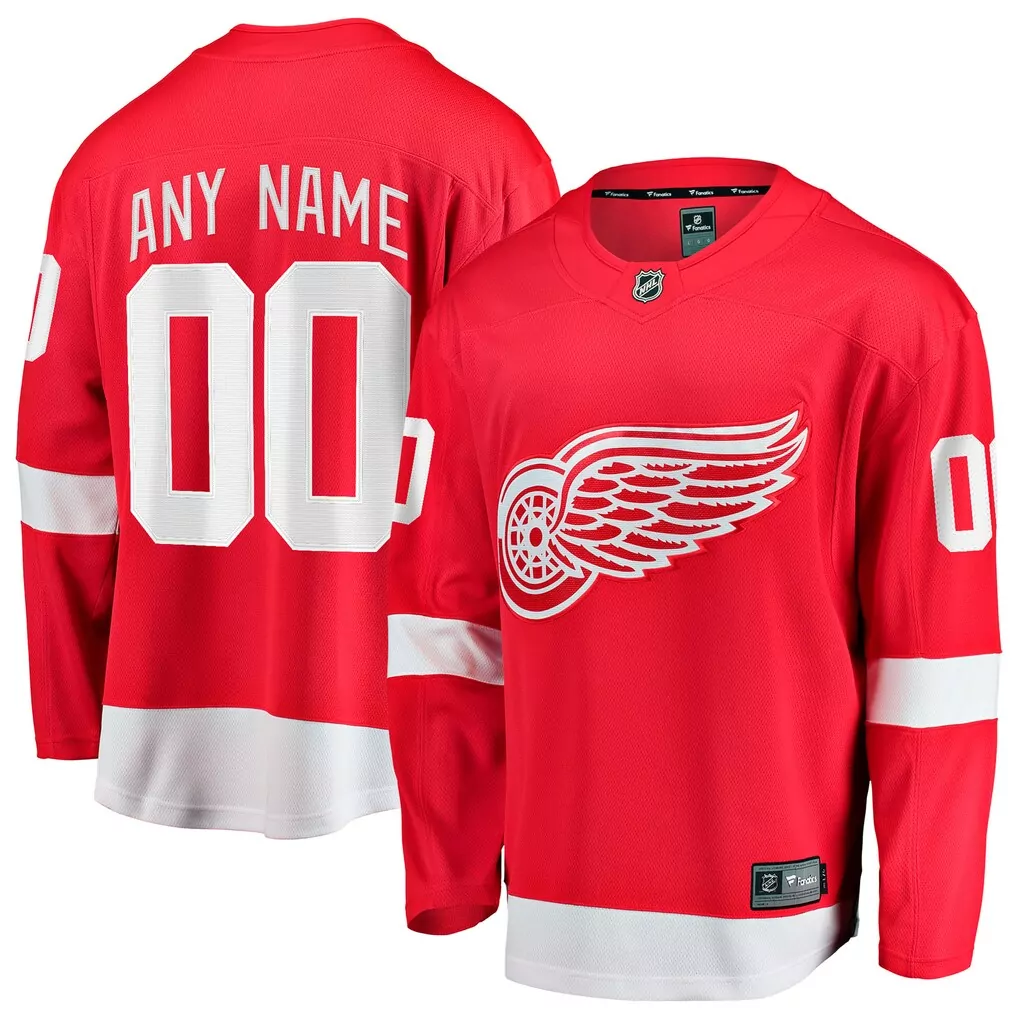 Detroit Red Wings Home Breakaway Custom Jersey | Red | Fan Gear for Men, Women & Youth