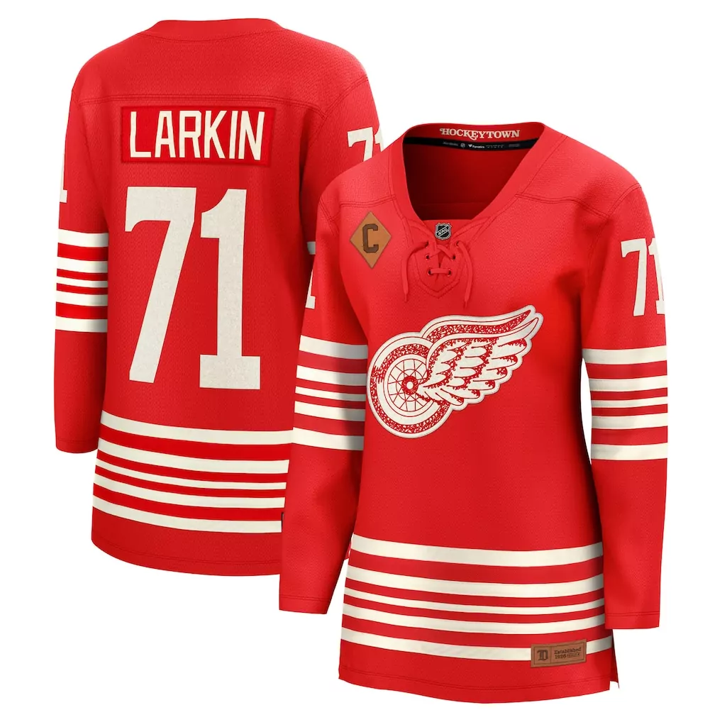 Dylan Larkin Women's Centennial Breakaway Player Jersey | Detroit Red Wings | Red | Fan Gear for Women & Youth