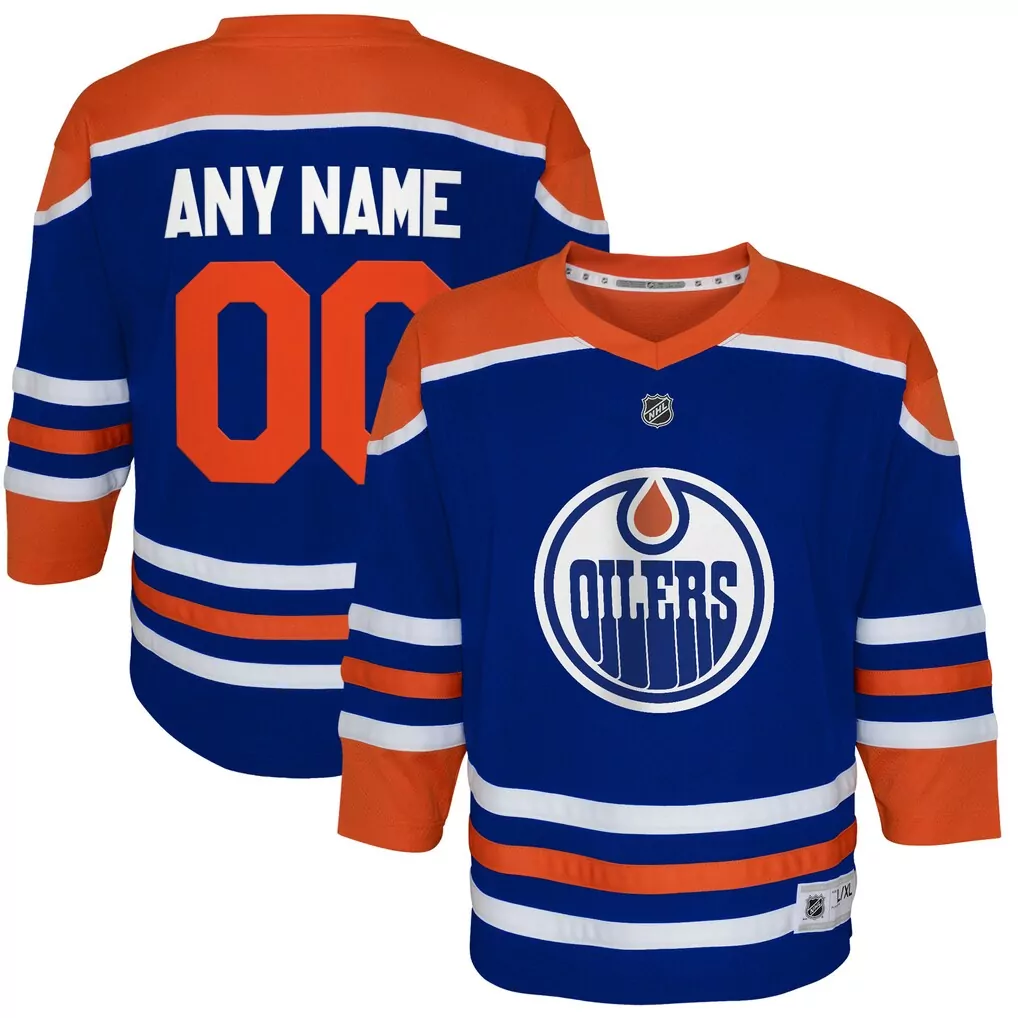 Edmonton Oilers Youth Home Replica Custom Jersey | Royal | Stylish Fan Gear for Men, Women & Youth