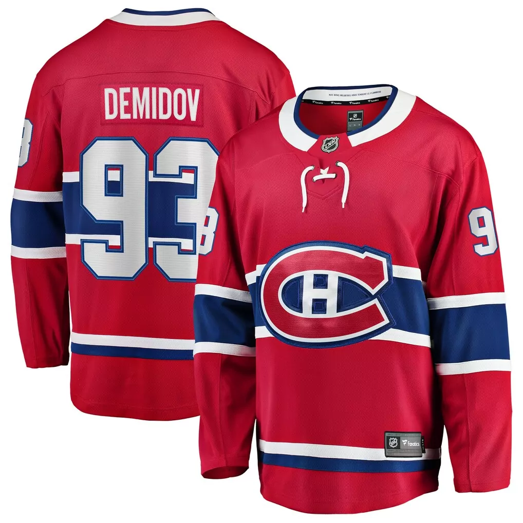 Personalized Montreal Canadiens  Ivan Demidov Fanatics Home Breakaway Replica Jersey – Red