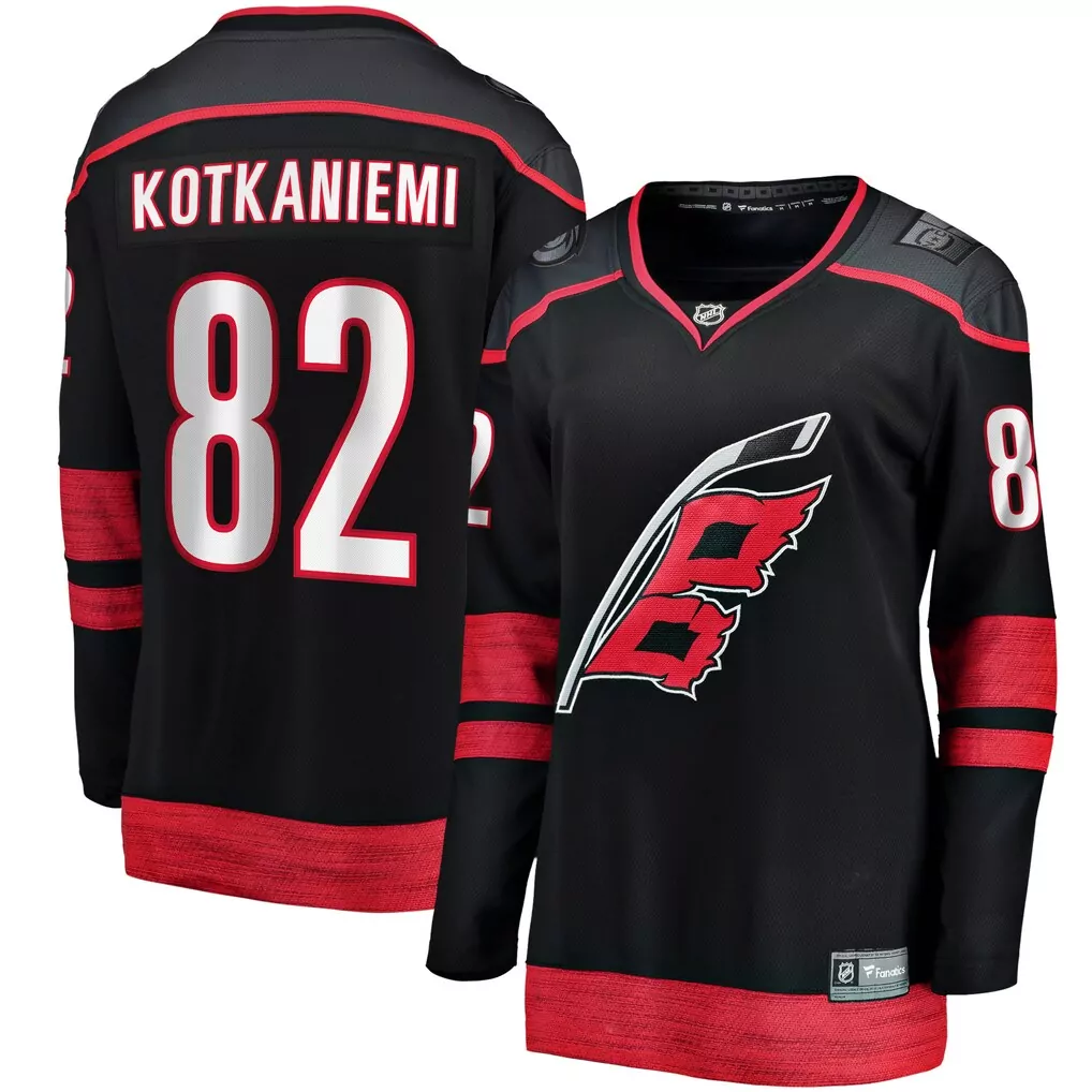 Jesperi Kotkaniemi Carolina Hurricanes Women's Home Breakaway Player Jersey | Black Fan Gear | Perfect for Game Day | For Men, Women & Youth