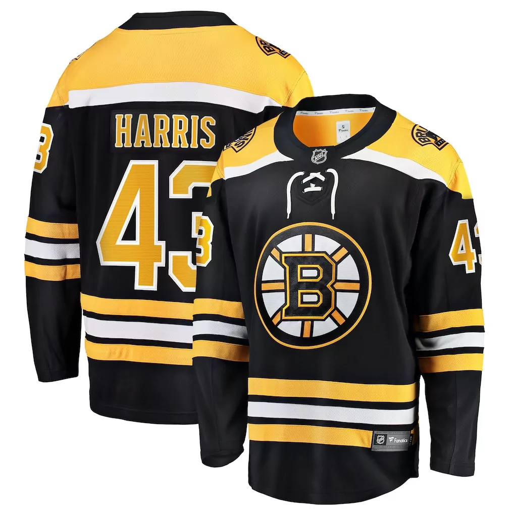 Jordan Harris Boston Bruins Breakaway Jersey | Home Style in Black | Fan Gear for Game Day | For Men, Women & Youth