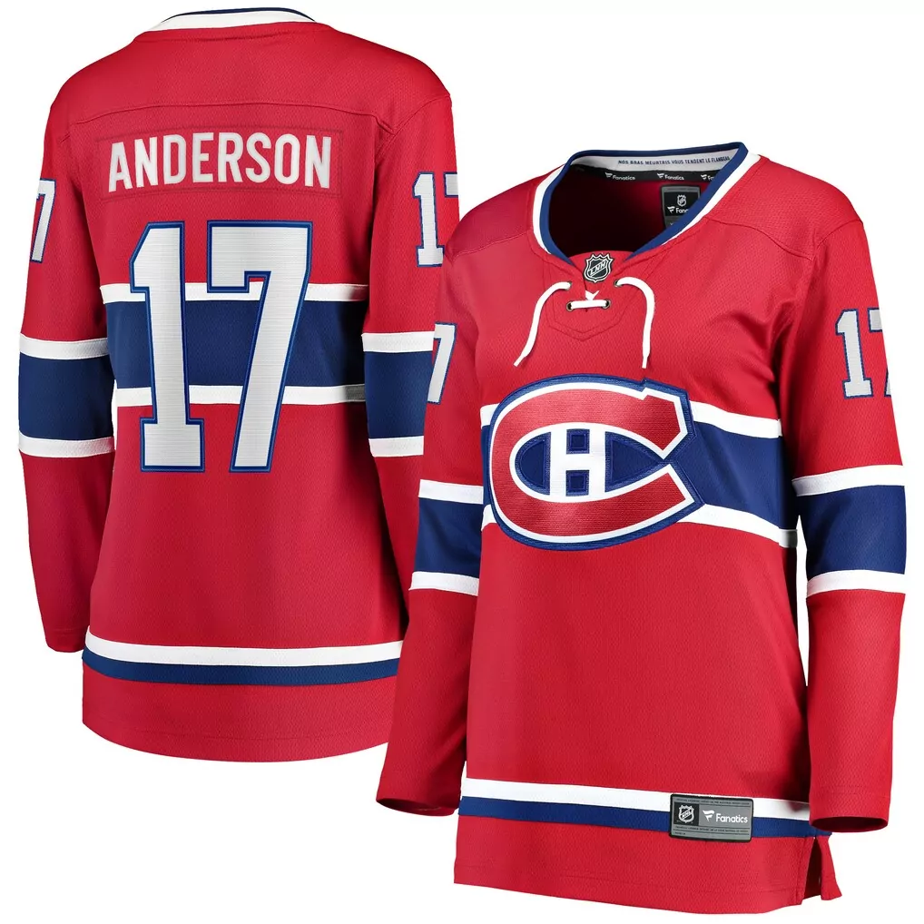 Custom Montreal Canadiens  Josh Anderson Fanatics Breakaway Player Replica Jersey – Red