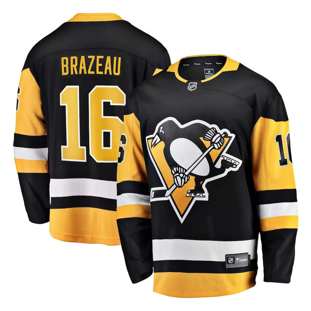Custom Pittsburgh Penguins  Justin Brazeau Fanatics Home Breakaway Hockey Jersey – Black