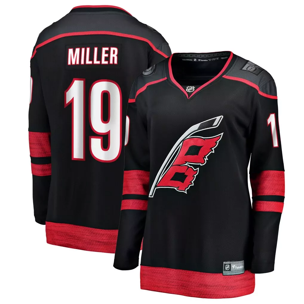 K'Andre Miller Carolina Hurricanes Women's Home Breakaway Jersey | Black Fan Gear | Stylish for Game Day | For Men, Women & Youth