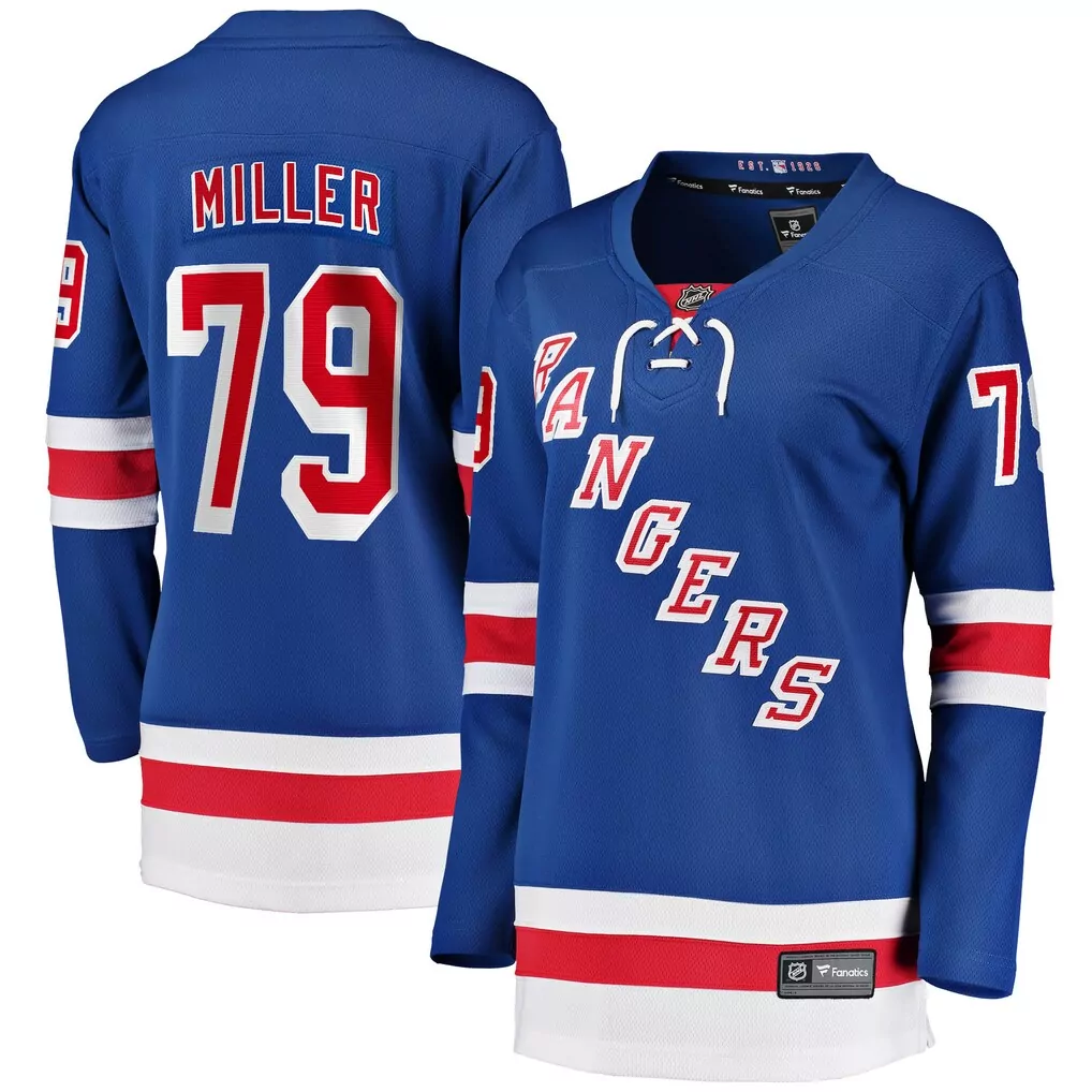 Personalized New York Rangers  K Andre Miller Fanatics Home Breakaway Replica Jersey – Blue