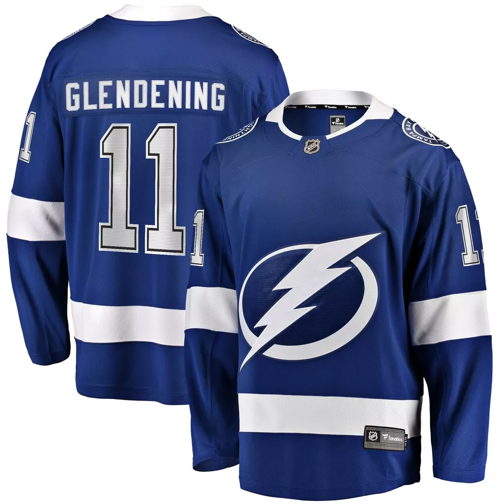 Luke Glendening Tampa Bay Lightning Breakaway Jersey | Blue Fan Gear | Replica Style for Men, Women & Youth