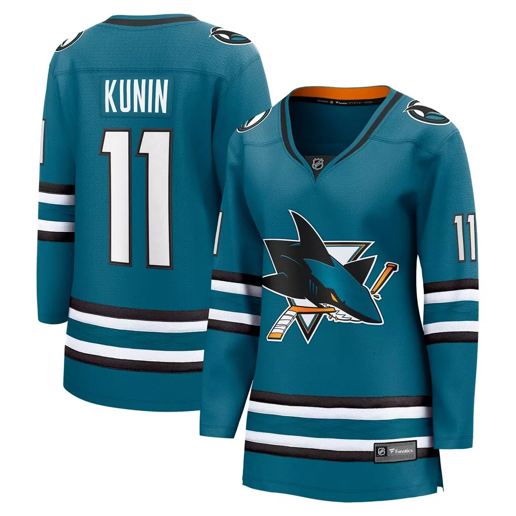 Customizable San Jose Sharks  Luke Kunin Fanatics Home Breakaway Player Replica Jersey – Teal
