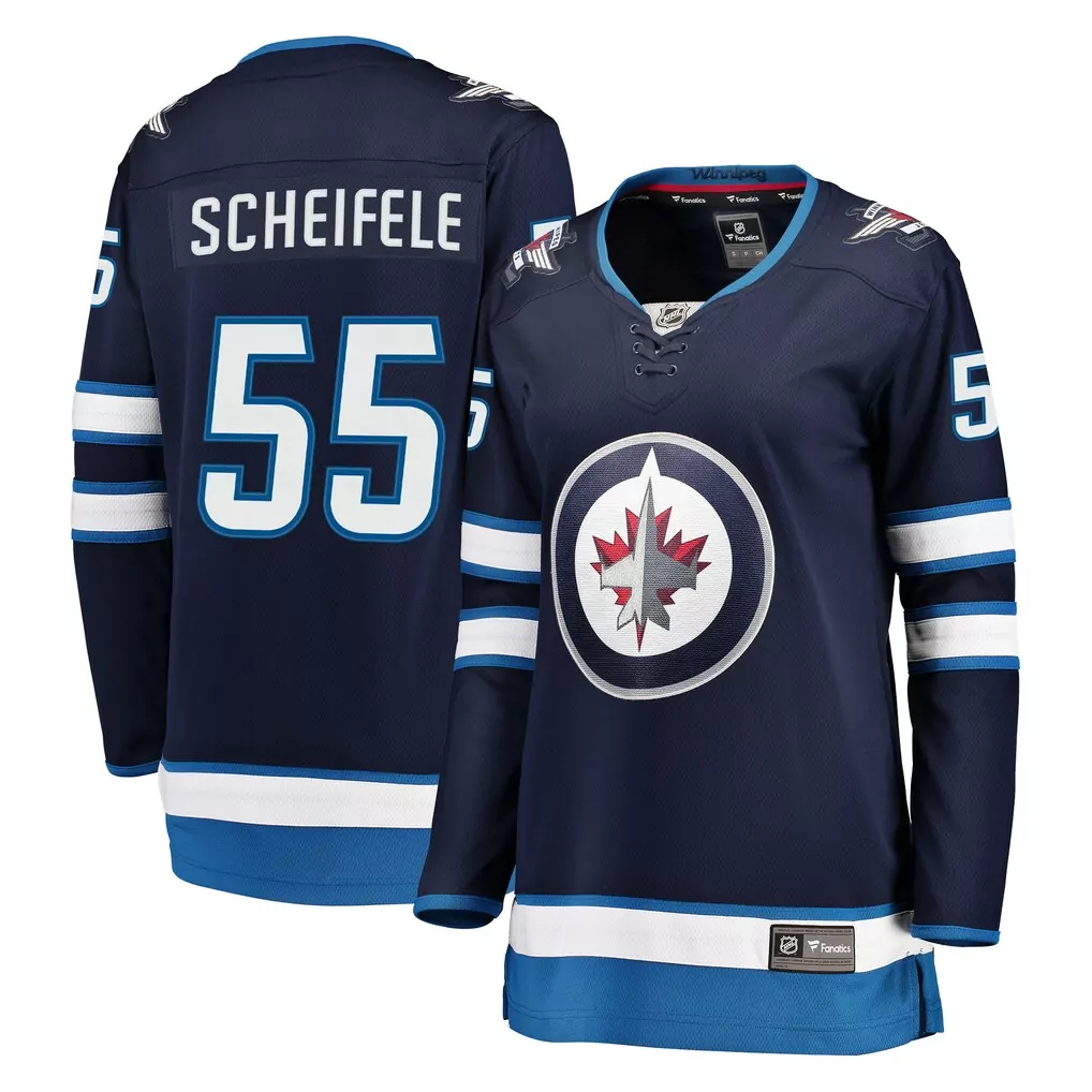 Custom Winnipeg Jets  Reverse Retro NHL Mark Scheifele Fanatics Breakaway Player Hockey Jersey – Navy