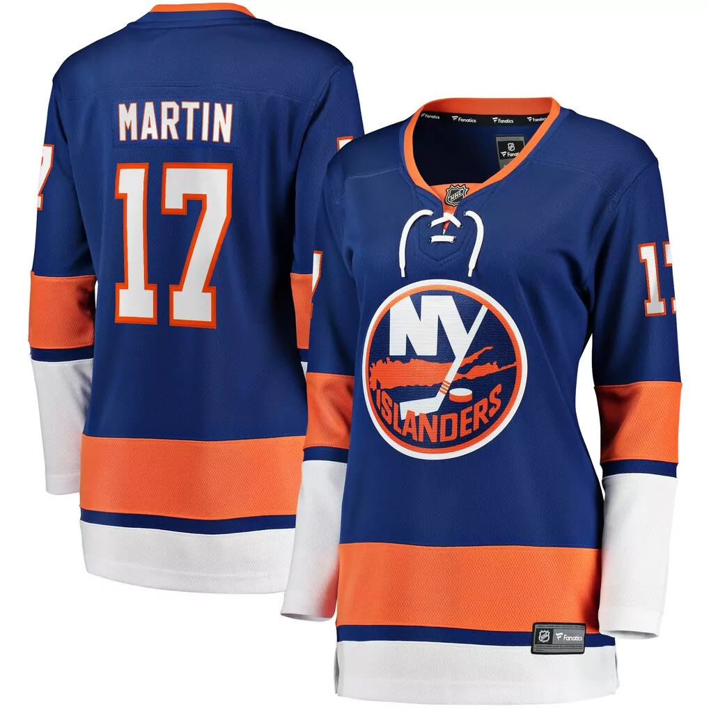 Custom New York Islanders  Matt Martin Fanatics Home Team Breakaway Player Royal Replica Jersey – Blue