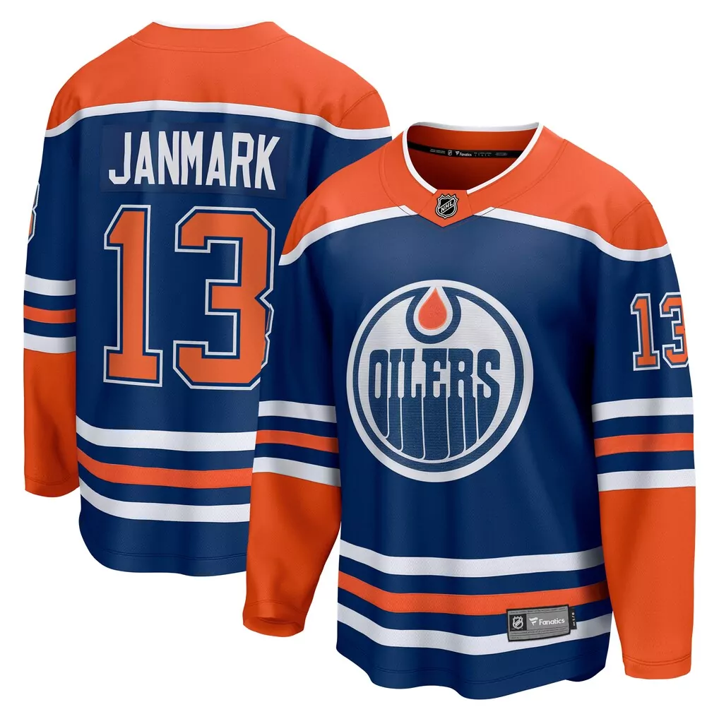 Mattias Janmark Edmonton Oilers Home Breakaway Jersey | Royal | Fan Gear for Men, Women & Youth