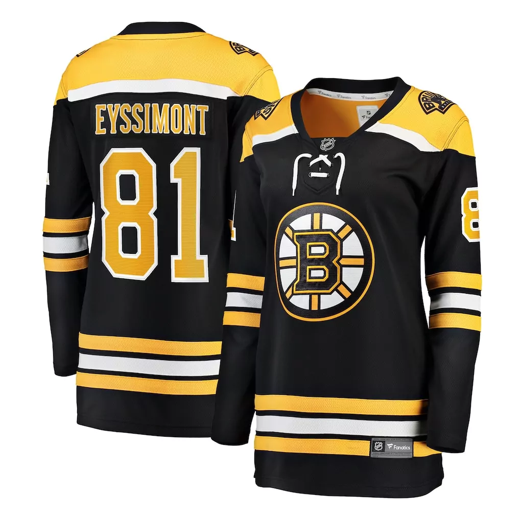 Michael Eyssimont Boston Bruins Breakaway Jersey | Women's Home Style in Black | Fan Gear for Game Day | For Men, Women & Youth