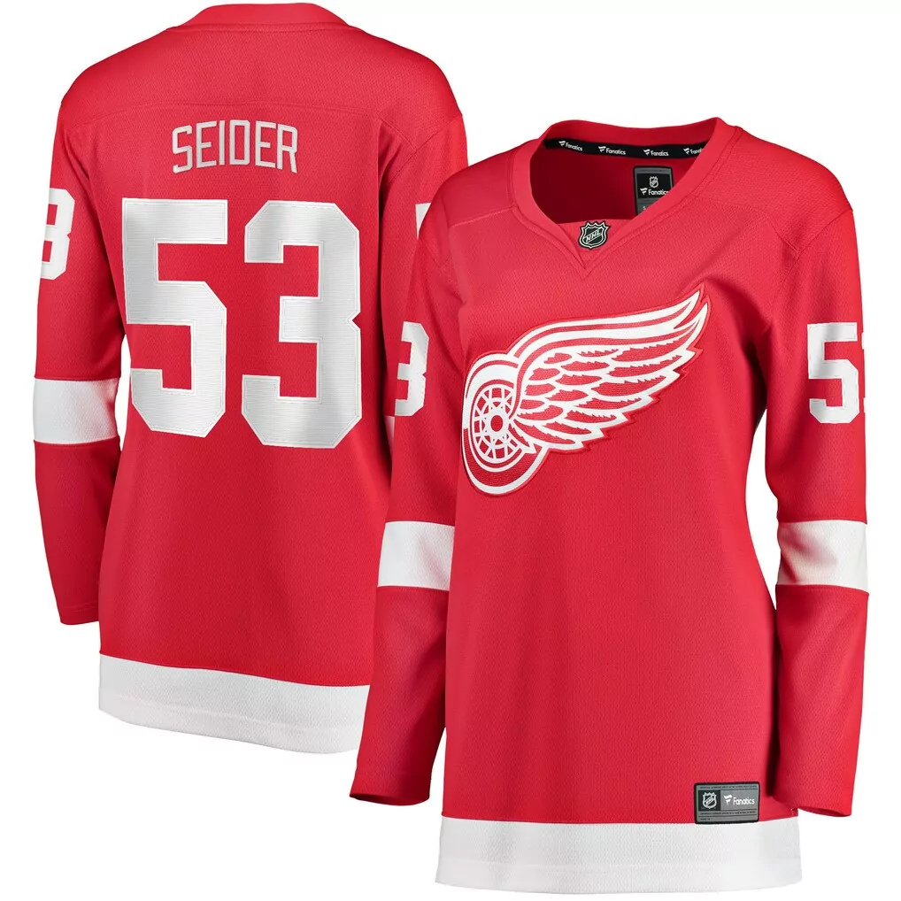Moritz Seider Detroit Red Wings Women's Home Breakaway Player Jersey | Red | Stylish Fan Gear | For Men, Women & Youth