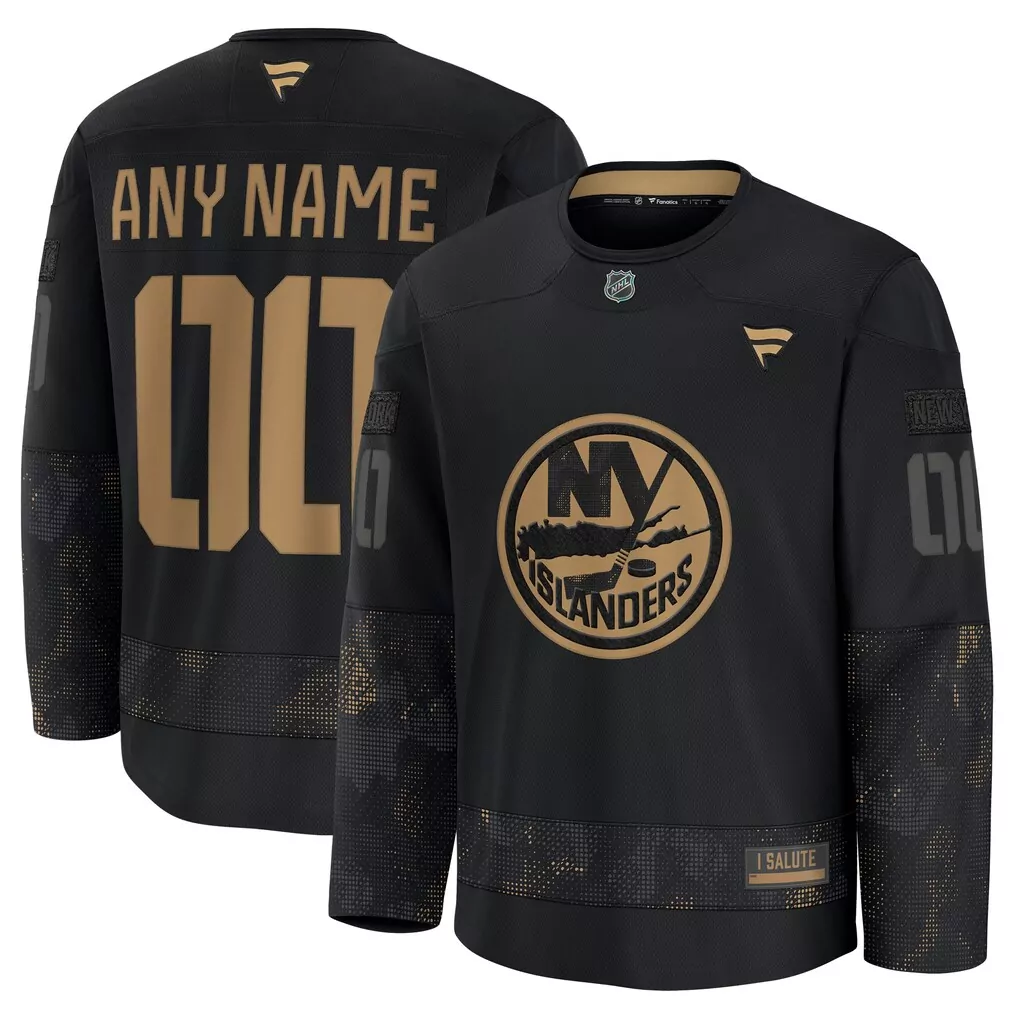 Customizable New York Islanders  I Salute Fanatics 2024 Military Appreciation Custom Practice Authentic Jersey – Black