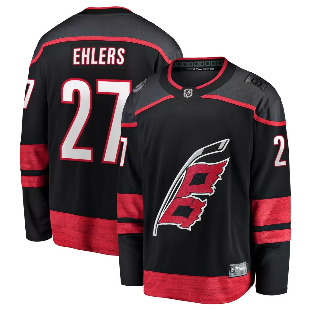 Nikolaj Ehlers Carolina Hurricanes Home Breakaway Jersey | Black Fan Gear | Perfect for Game Day | For Men, Women & Youth