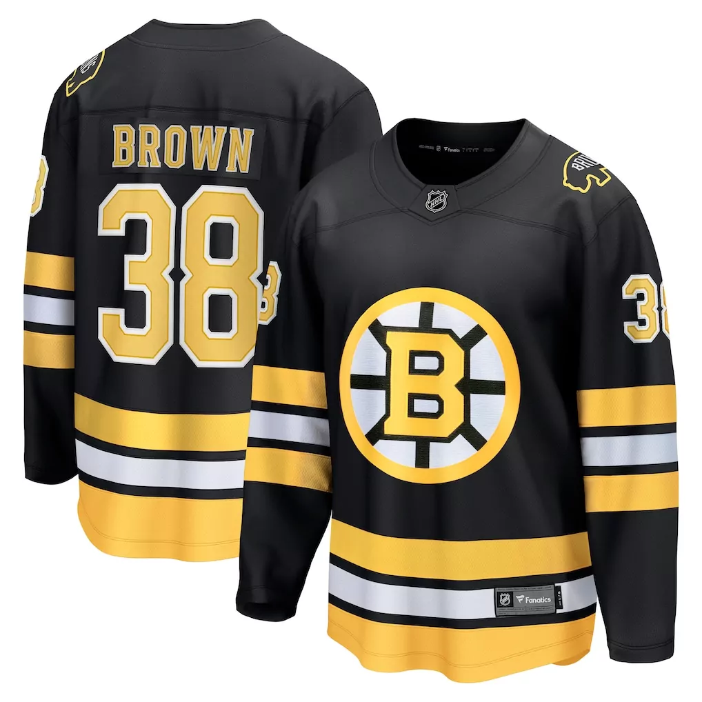 Patrick Brown Boston Bruins Fanatics Home Breakaway Player Jersey | Black Stitched Fan Gear | For Men, Women & Youth