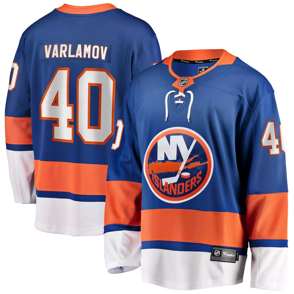 Personalized New York Islanders  Semyon Varlamov Fanatics Replica Player Royal Replica Jersey – Blue
