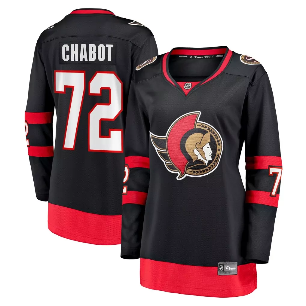 Customizable Ottawa Senators  Thomas Chabot Fanatics Home Breakaway Replica Jersey – Black