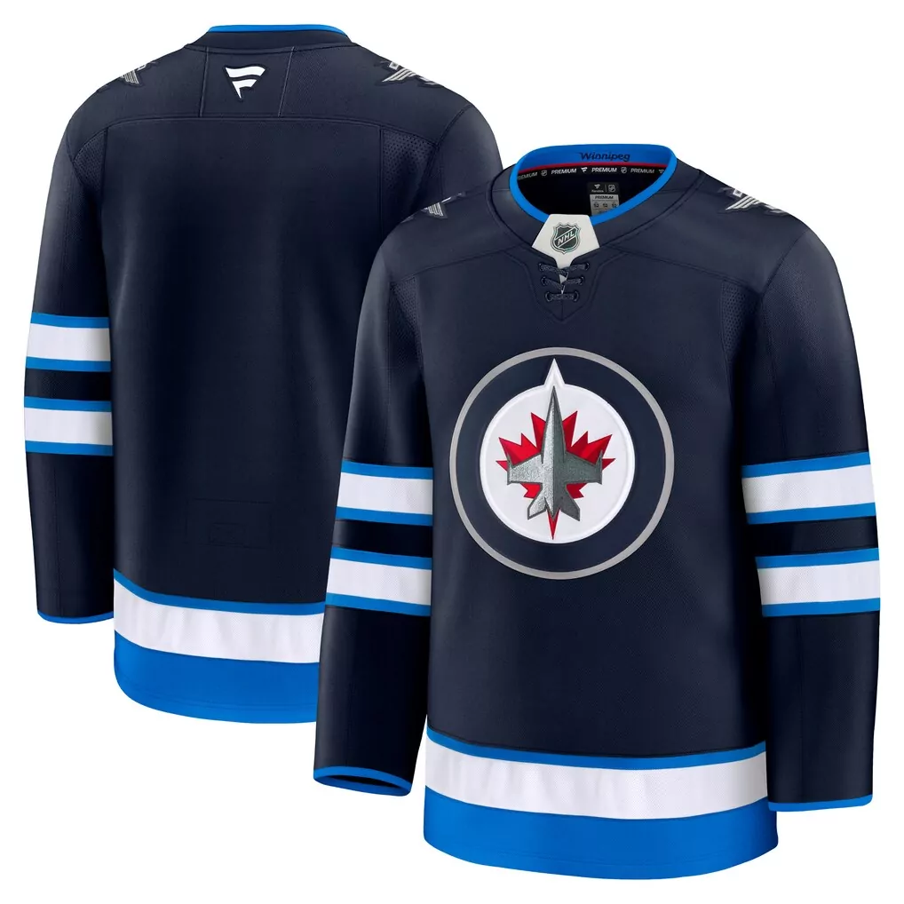 Personalized Winnipeg Jets  NHL Fanatics Home Premium Hockey Jersey – Navy