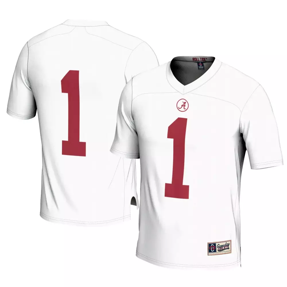 Alabama Crimson Tide 1 Jersey 2023 | Stitched Vapor White Edition | Limited Edition Fan Gear for Men, Women & Youth