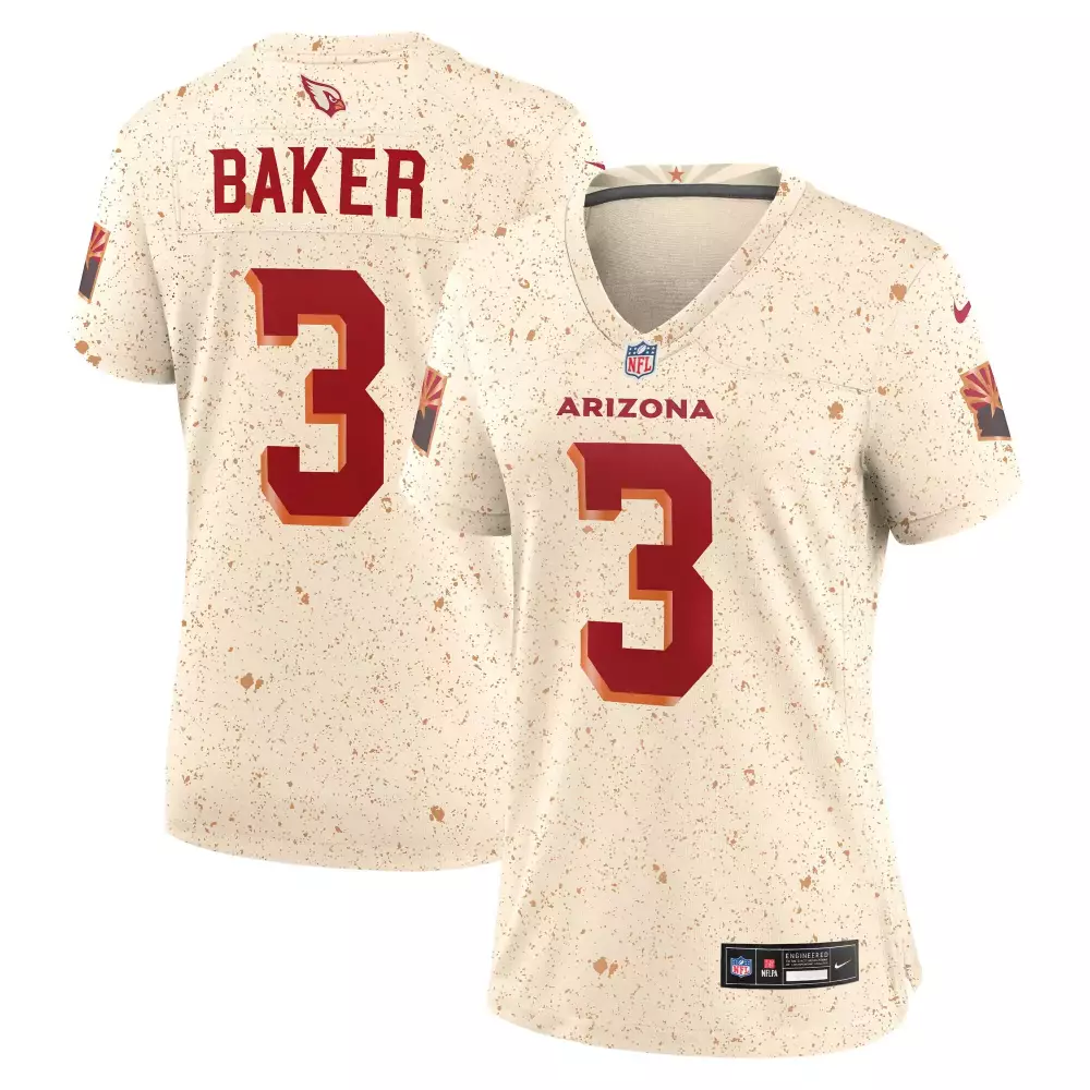 Baker 3 Arizona Cardinals 2023 Women's All Stitched Vapor Jersey | Cream Colorway Special Edition Fan Gear for Game Day
