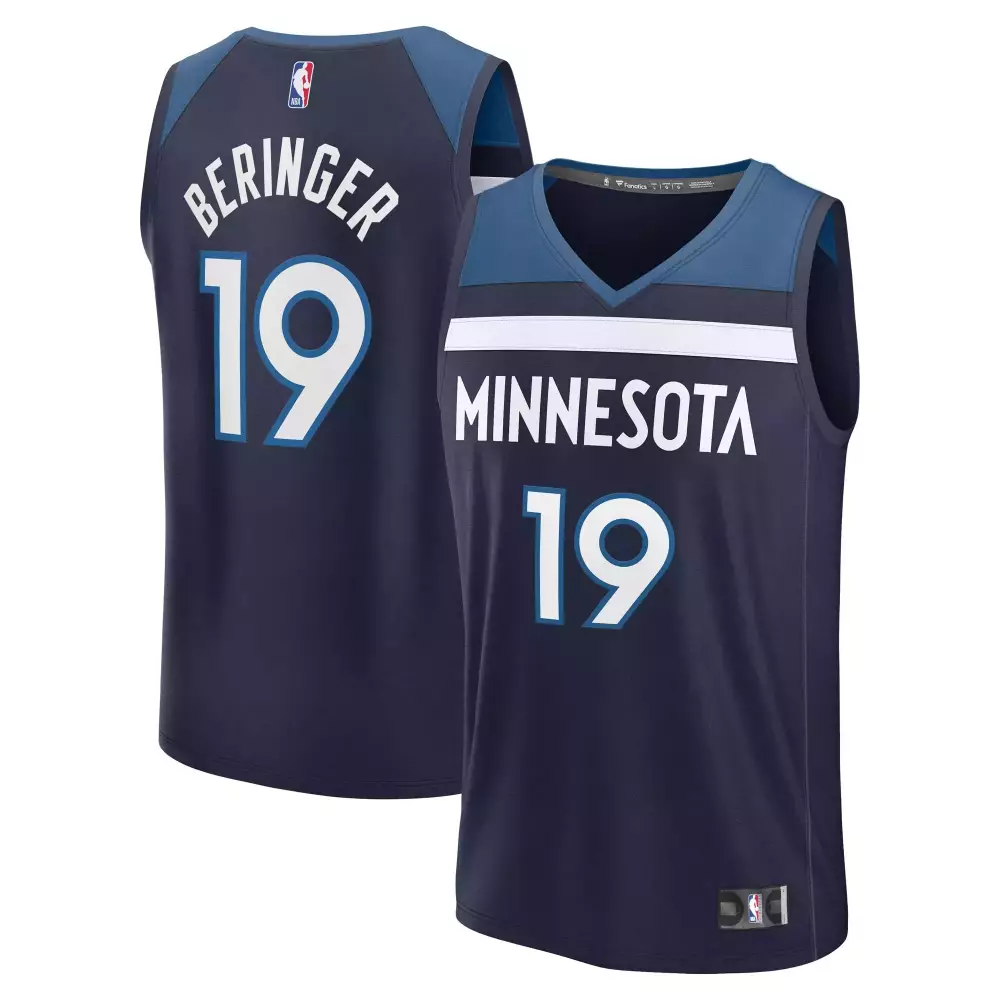 Beringer 19 Minnesota Timberwolves 2023 Vapor Jersey | All Stitched Navy Fan Gear | For Men, Women & Youth