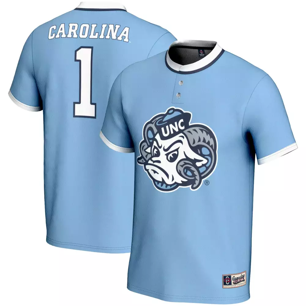 Custom Carolina Tar Heels  1 Unc 2023 All Stitched Vapor Edition Baseball Jersey – Light Blue