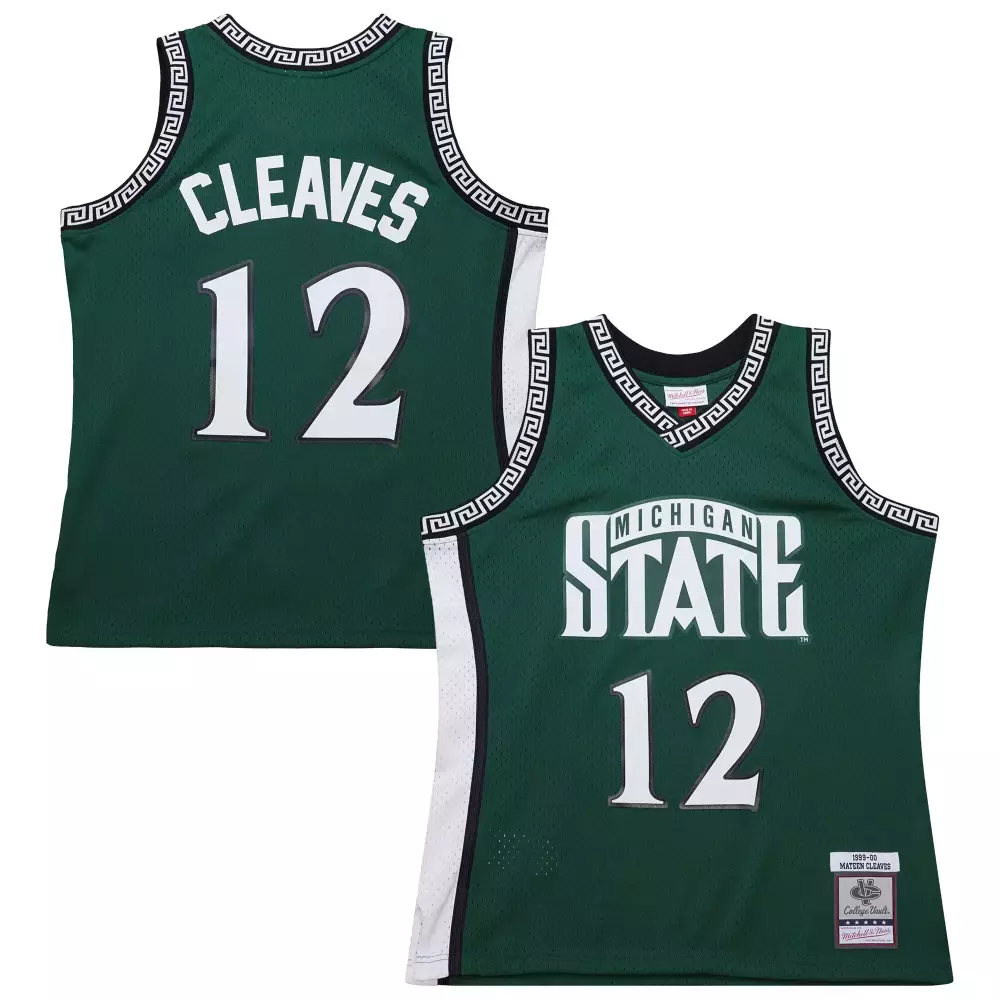 Custom Michigan State  Cleaves 12 1999 All Stitched Vapor Basketball Jersey – Green