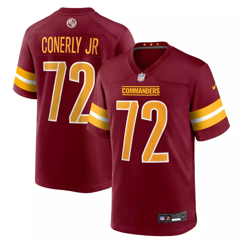 Conerly Jr. 72 Burgundy 2023 Men's All Stitched Vapor Jersey | Washington Commanders Fan Gear | For Men, Women & Youth