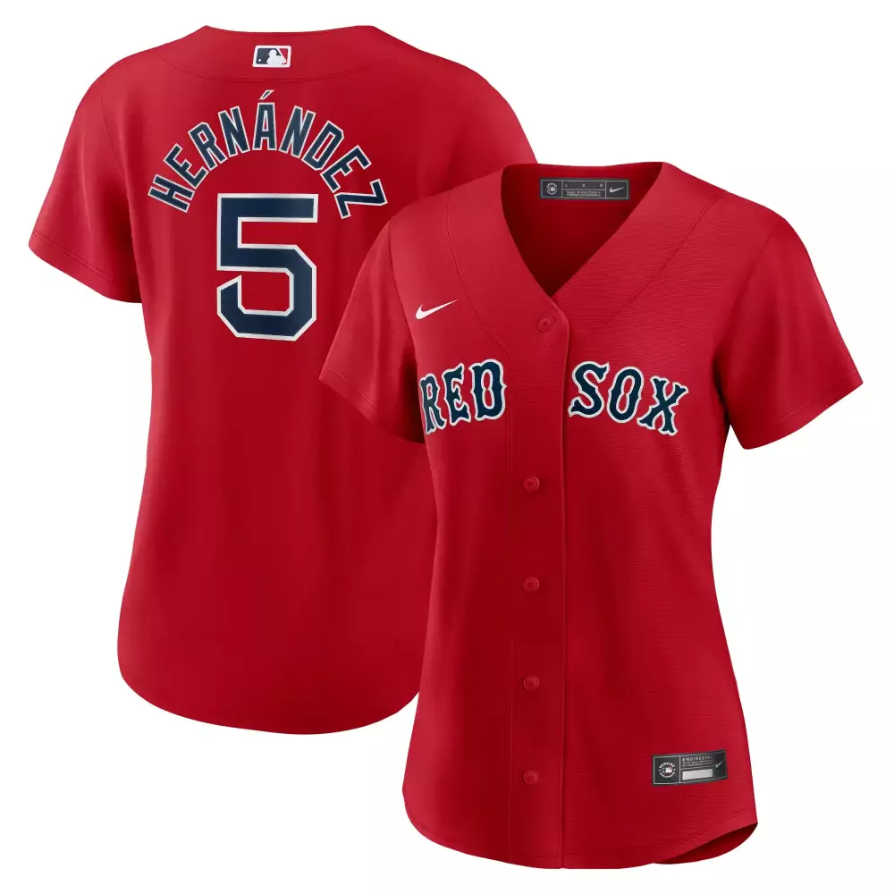 Hernández 5 Boston Red Sox 2023 Women's Nike Red Vapor Jersey | Stitched Limited Edition Fan Gear | For Men, Women & Yout