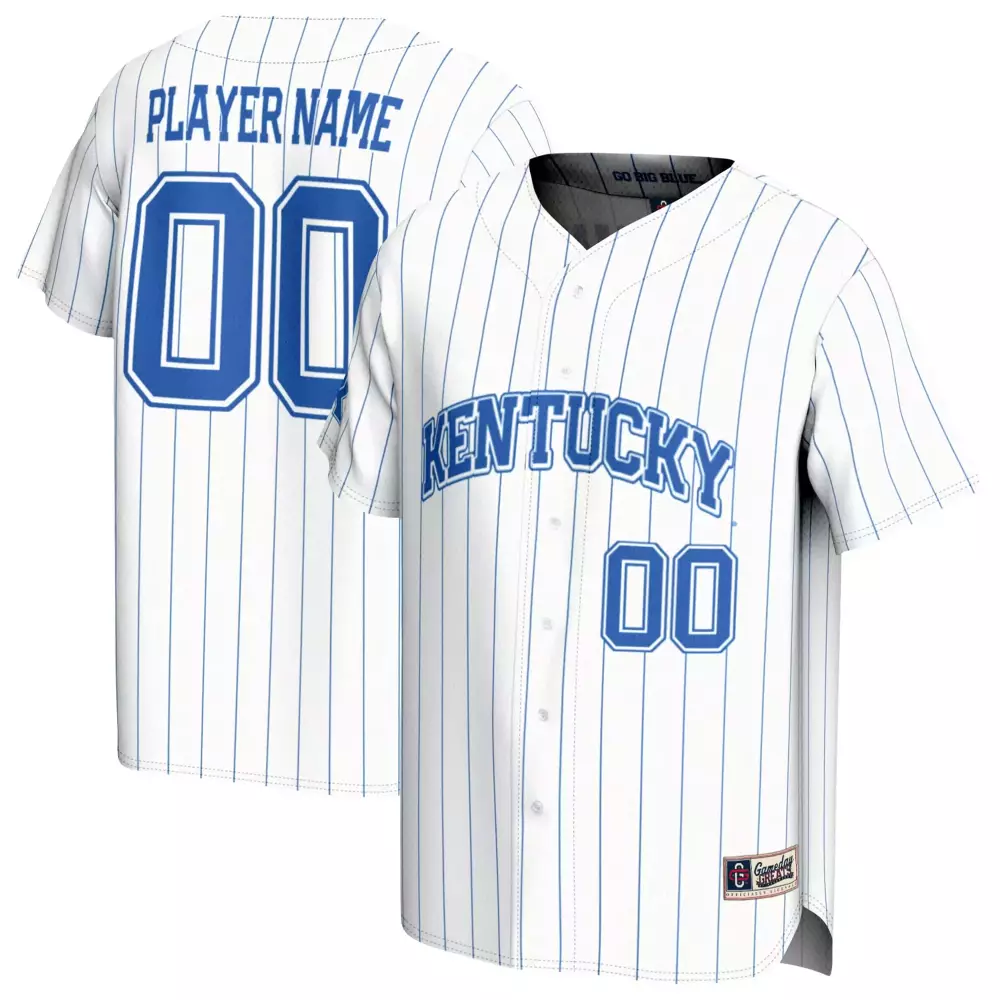 Personalized Kentucky Wildcats  Blue All Stitched Vapor Player Name 00 2023 Pinstripe Edition Baseball Jersey – White