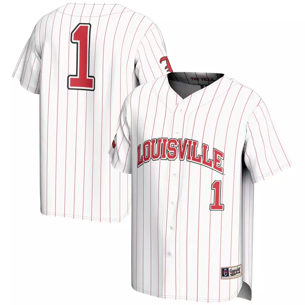 Louisville Cardinals 1 2023 All Stitched Vapor Jersey | White & Red Pinstripe Quality Edition | Game Day Outfit | For Men, Women & Youth