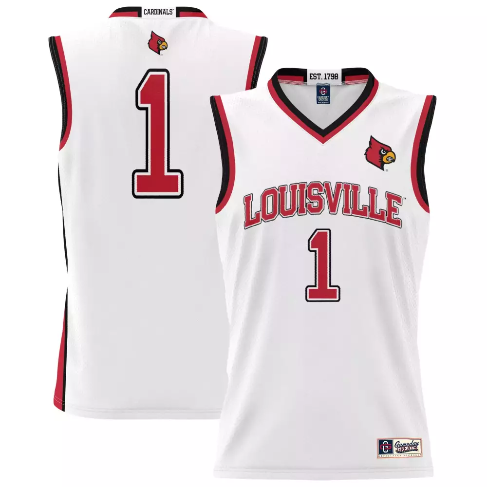 Louisville Cardinals 1 Men's 2023 Vapor Jersey | All Stitched White Red Custom Edition | Fan Gear for Men