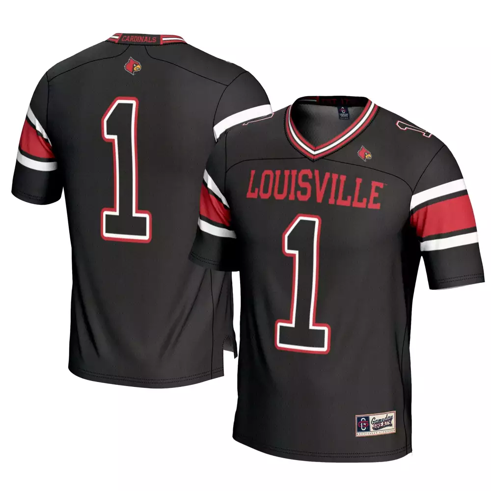 Louisville Cardinals 1 Men's 2023 Black Stitched Vapor Jersey | Custom Patch Edition | Fan Gear for Men, Women & Youth