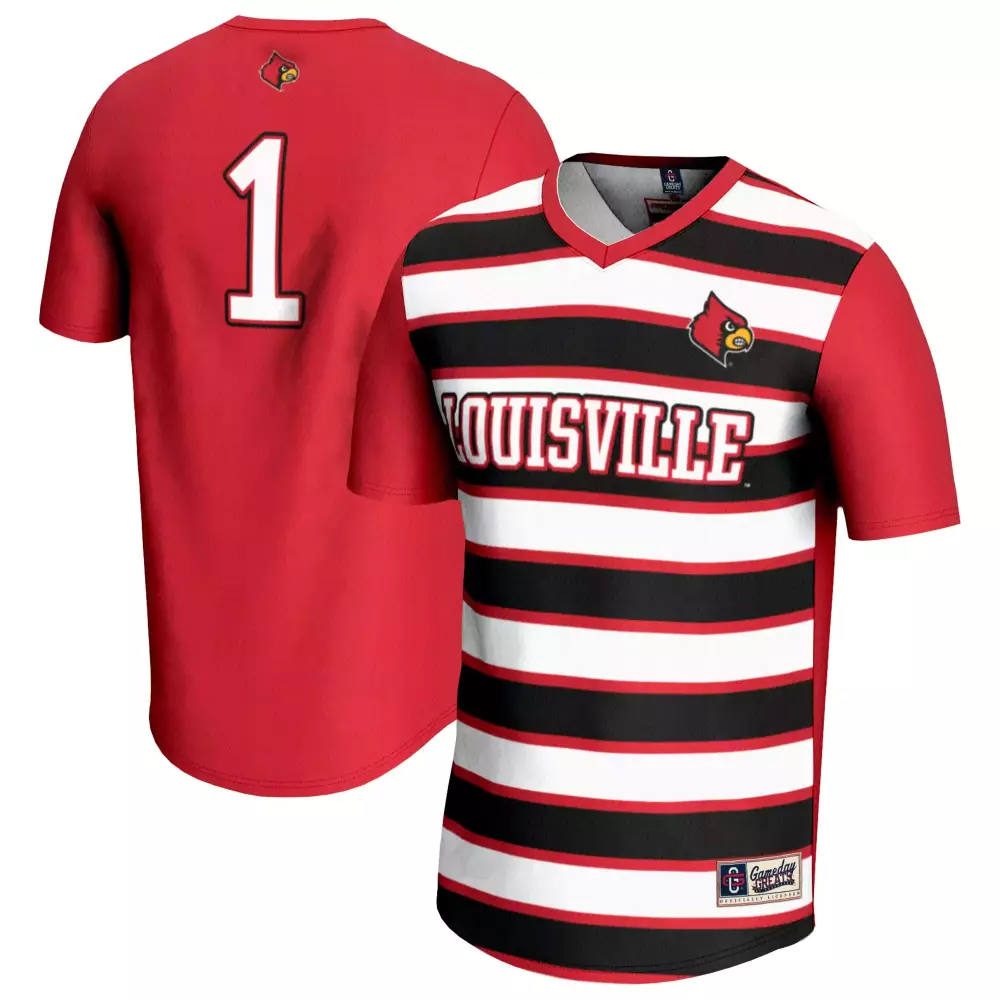 Louisville Cardinals 2023 Player 1 Stitched Vapor Jersey | Red Striped Design | Limited Edition Fan Gear | For Men, Women & Youth