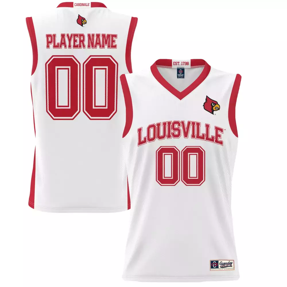 2023 Louisville Cardinals Player Name 00 Stitched Vapor Jersey | White & Red | Replica Fan Gear for Men, Women & Youth
