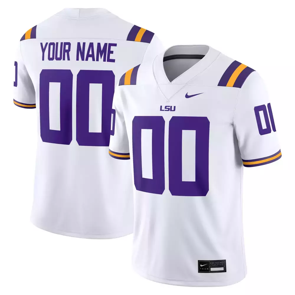 LSU Tigers 00 Nike All Stitched Vapor Jersey 2023 | White Edition | Fan Gear for Men, Women & Youth