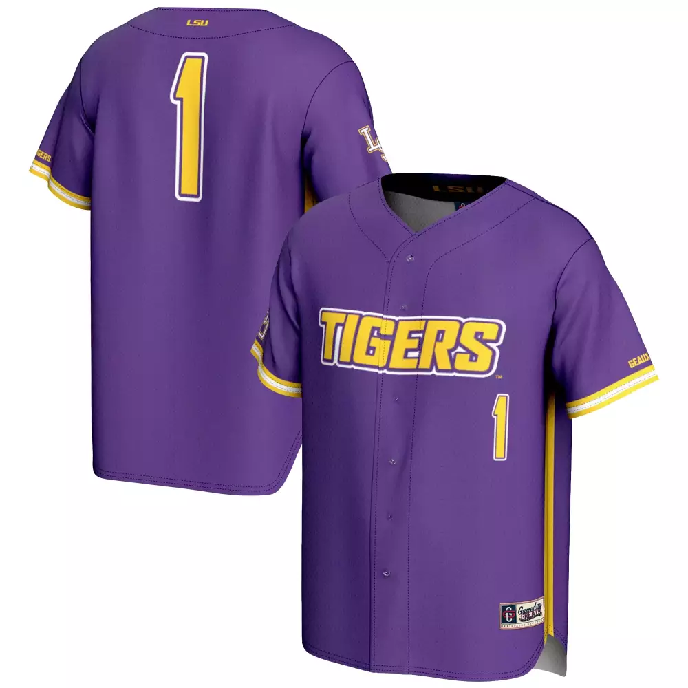 LSU Tigers Jersey 1 | Purple Yellow Striped 2023 Men's All Stitched Vapor Jersey | For Men, Women & Youth