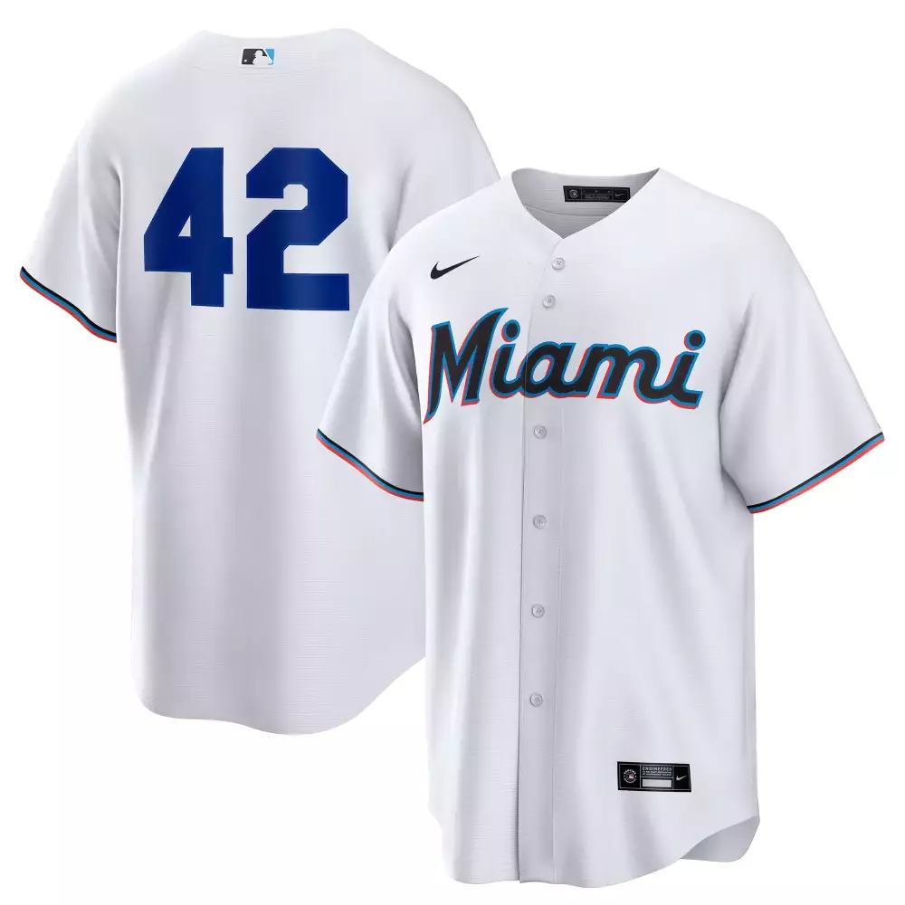 Miami Marlins 42 All Stitched Vapor Jersey 2023 | Men's White Edition Fan Gear | Perfect for Game Day | For Men, Women & Youth