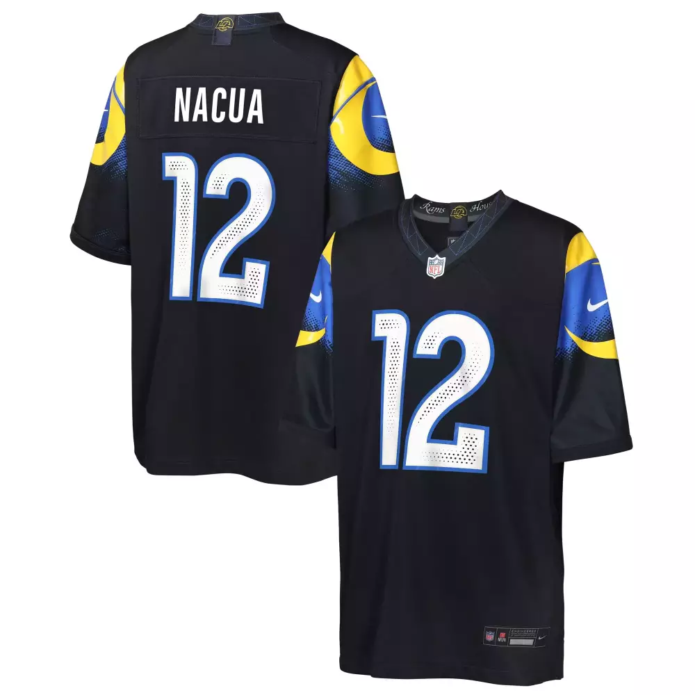 Nacua 12 Los Angeles Rams 2023 Men's Black All Stitched Vapor Jersey | Limited Edition | For Men, Women & Youth