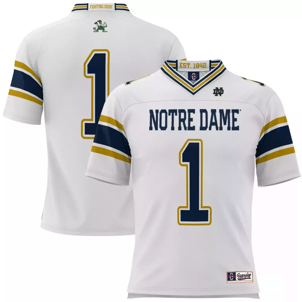 Notre Dame Fighting Irish 1 Men's 2023 White All Stitched Vapor Jersey | Custom Edition for Fans | For Men, Women & Youth