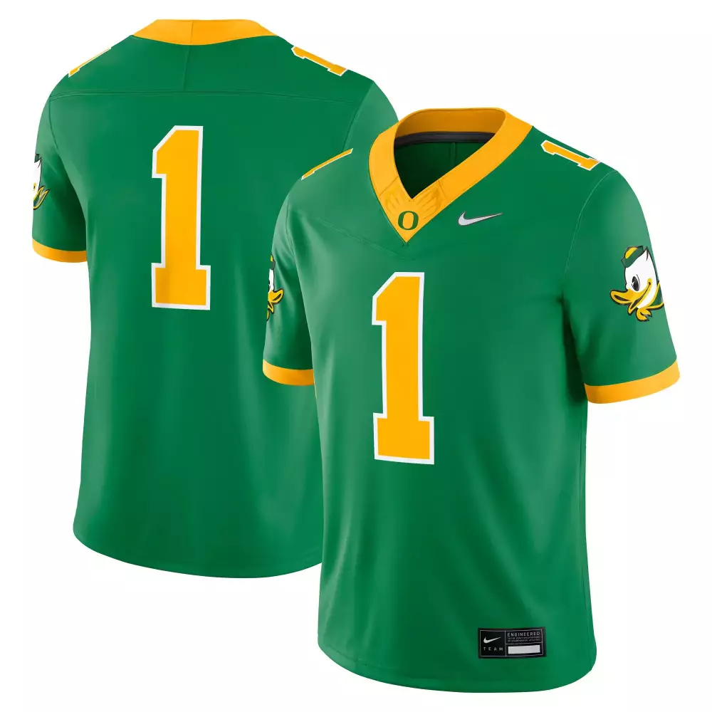 Oregon Ducks 1 Vapor Jersey | Green Stitched 2023 Nike Edition | For Men, Women & Youth