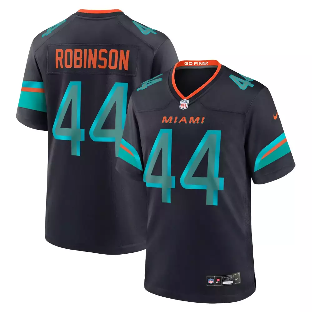 Robinson 44 Miami Dolphins 2023 Men's Vapor Jersey | Black Teal Limited Edition | All Stitched Fan Gear | For Men, Women & Youth