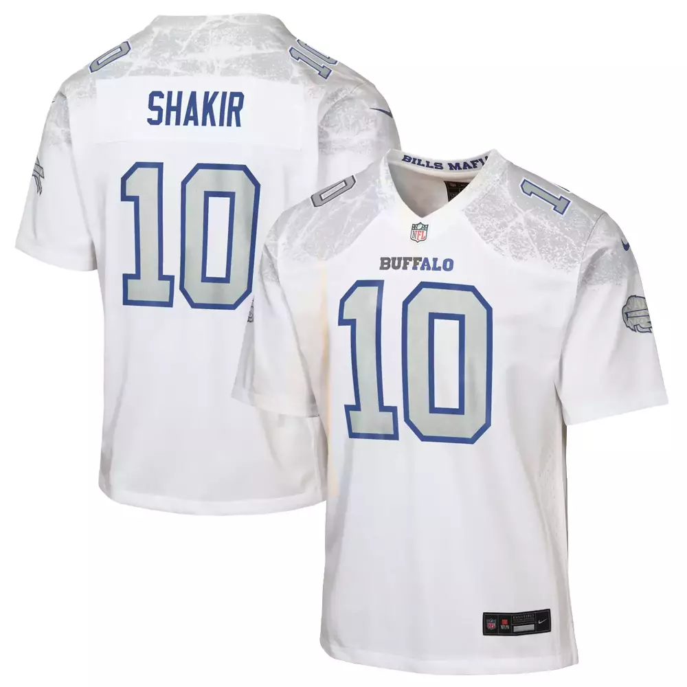 Shakir 10 Buffalo Bills 2023 Vapor Jersey | White Stitched Fan Gear for Men, Women & Youth | Game Day Outfit