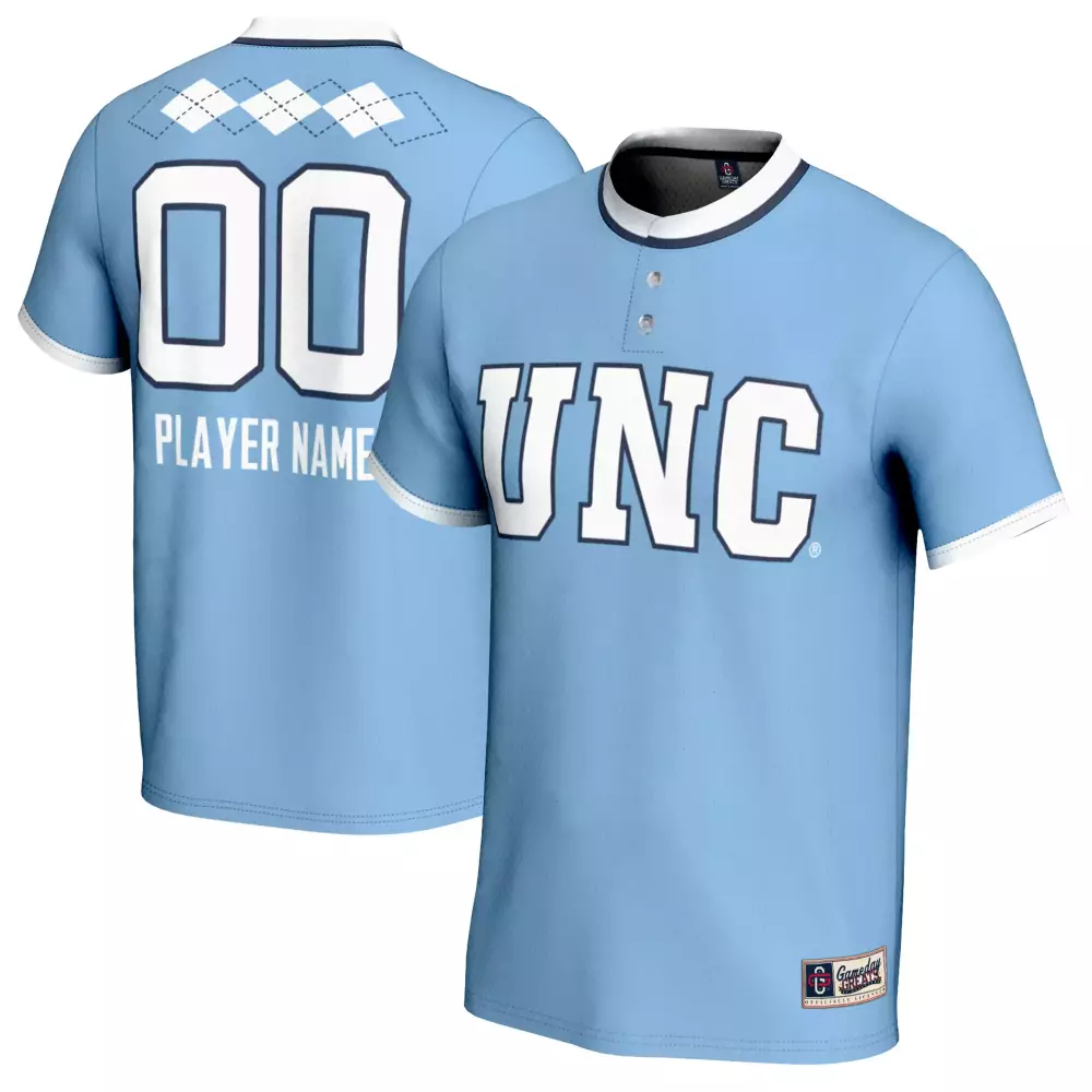 Customizable Tar Heels  Gameday Greats Unc 00 Player Name 2023 All Stitched Vapor Sky Baseball Jersey – Light Blue