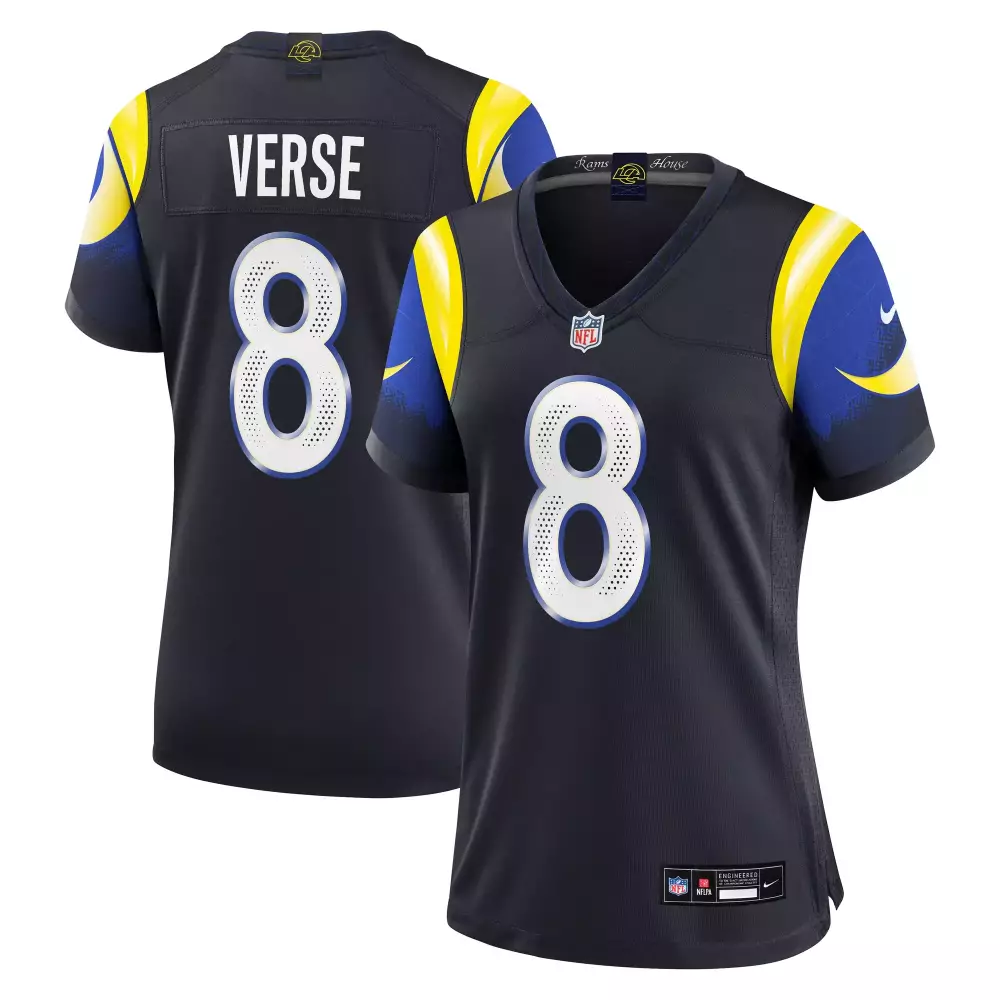 Verse 8 Los Angeles Rams 2023 Navy Blue Stitched Vapor Jersey | Women's Limited Edition Fan Gear | For Men, Women & Youth