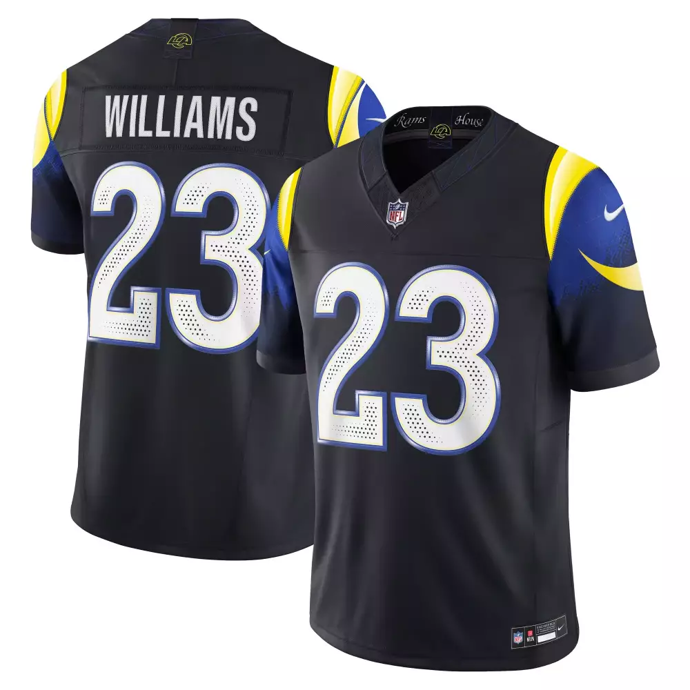 Williams 23 Los Angeles Rams 2023 Stitched Vapor Jersey | Black & Yellow | Limited Edition Fan Gear for Men, Women & Youth