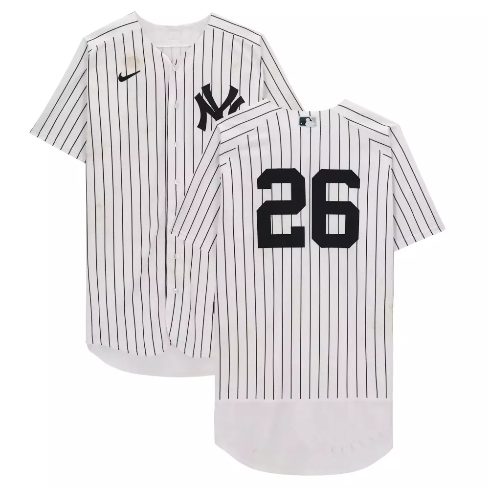 Yankees 26 Men's 2023 All Stitched Vapor Jersey | White Pinstripe | Stylish Fan Gear | For Men, Women & Youth
